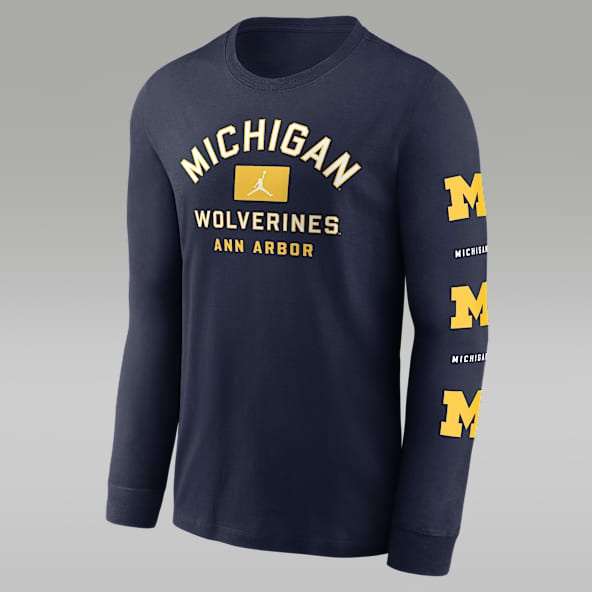 90s NIKE MICHIGAN wolverines 長袖Tシャツ ナイキ Michigan Wolverines Nike Jordan Long Sleeve Hooded Maize Tee